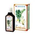 Diochi Estrozin 50 ml – butelka i opakowanie ziołowych kropli z przywrotnikiem i koniczyną dla kobiet