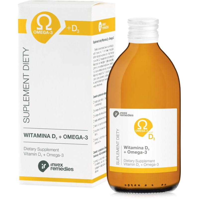 Витамин D3 и омега-3 Invex Remedies 2000 МЕ, для иммунитета и костей, жидкость, 300 мл