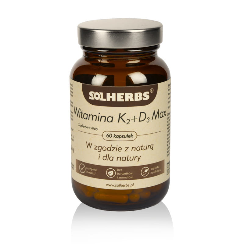 Витамин K2 и D3 Solherbs Max, 200 мкг и 4000 МЕ, 60 капсул