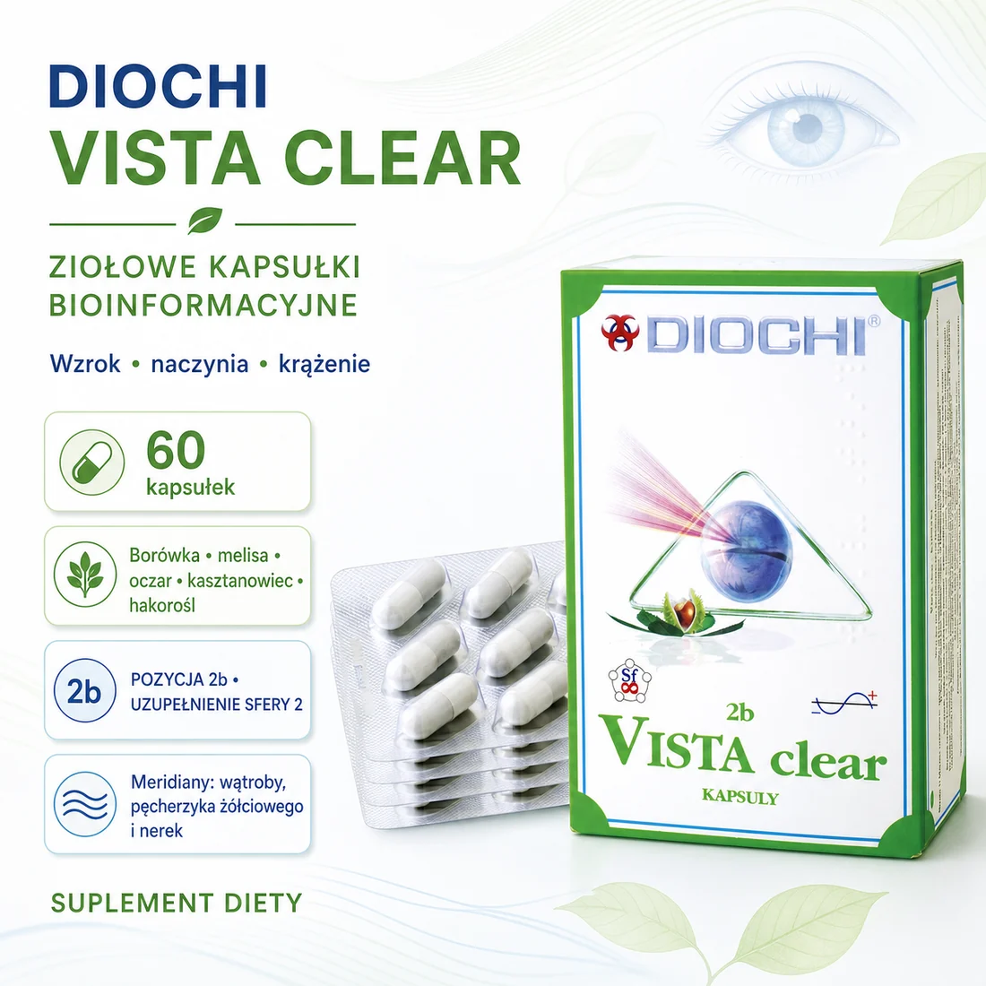 Diochi Vista Clear 60 kapsułek – wzrok, naczynia, pozycja 2b i meridiany