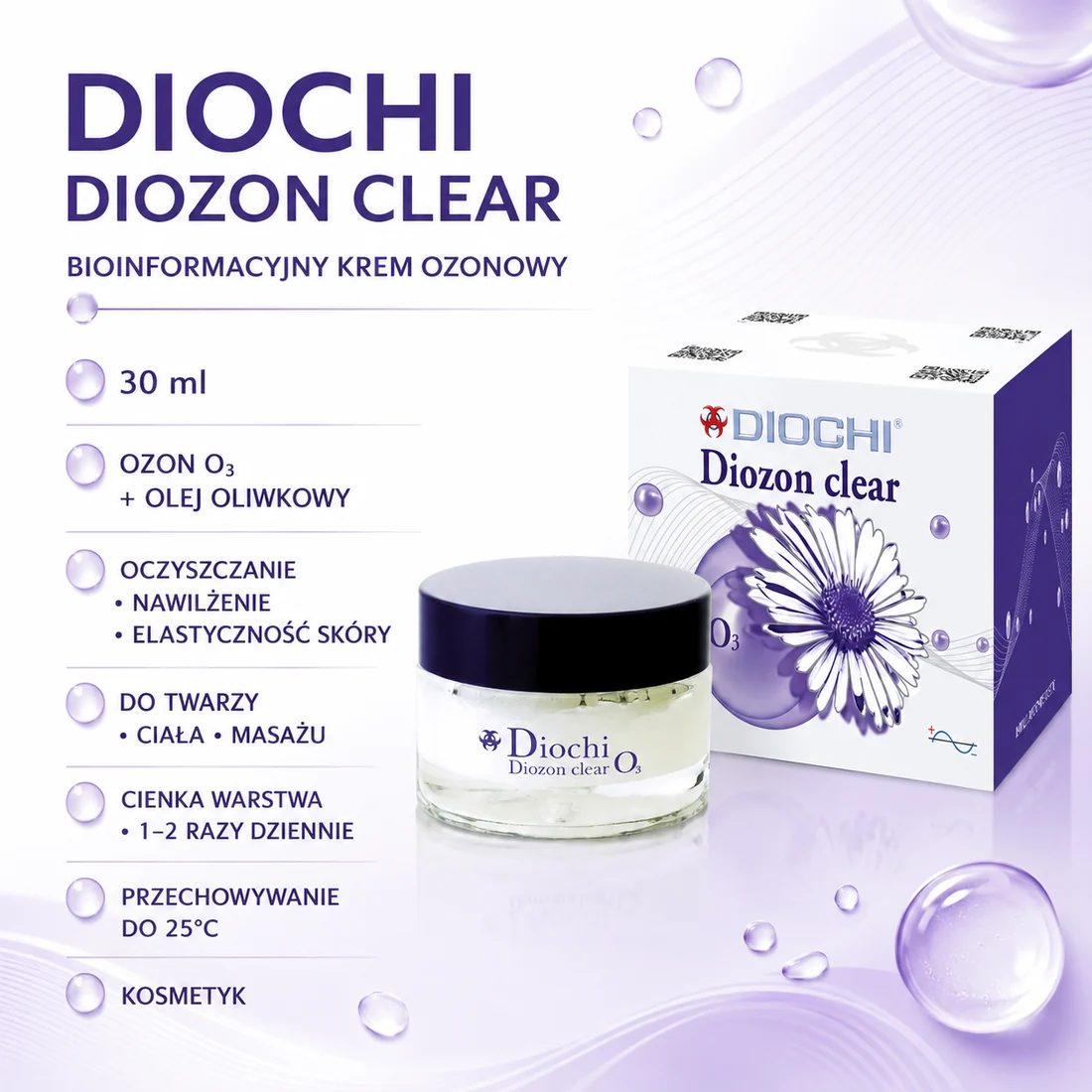 Diochi Diozon Clear 30 ml – krem ozonowy z olejem oliwkowym, skład i sposób użycia