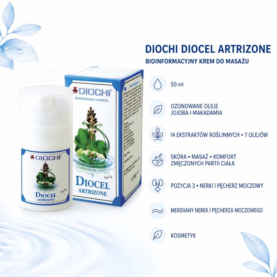 Diochi Diocel Artrizone Krem 50 ml – 14 ekstraktów, 7 olejów, pozycja 3 i meridiany