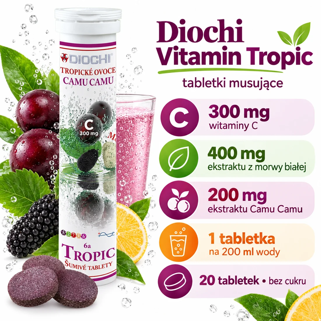 Diochi Vitamin Tropic – ilości składników i sposób przygotowania napoju